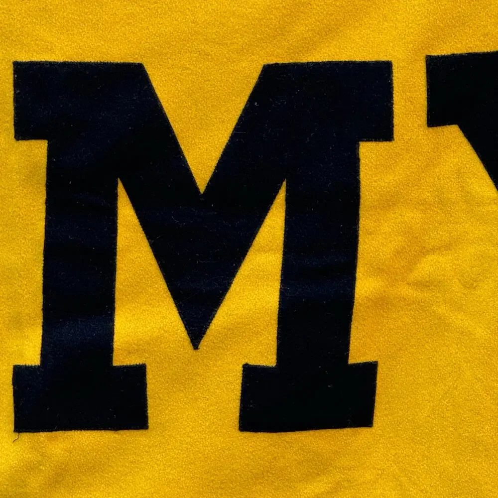 Vintage Collegiate Traditions Army Wool Blanket‎ Yellow Black USA Made 90's